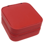 4" X 4" Red Leatherette Travel Jewelry Box with Black Lining