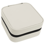 White/Black Leatherette Travel Jewelry Box w/Black Lining