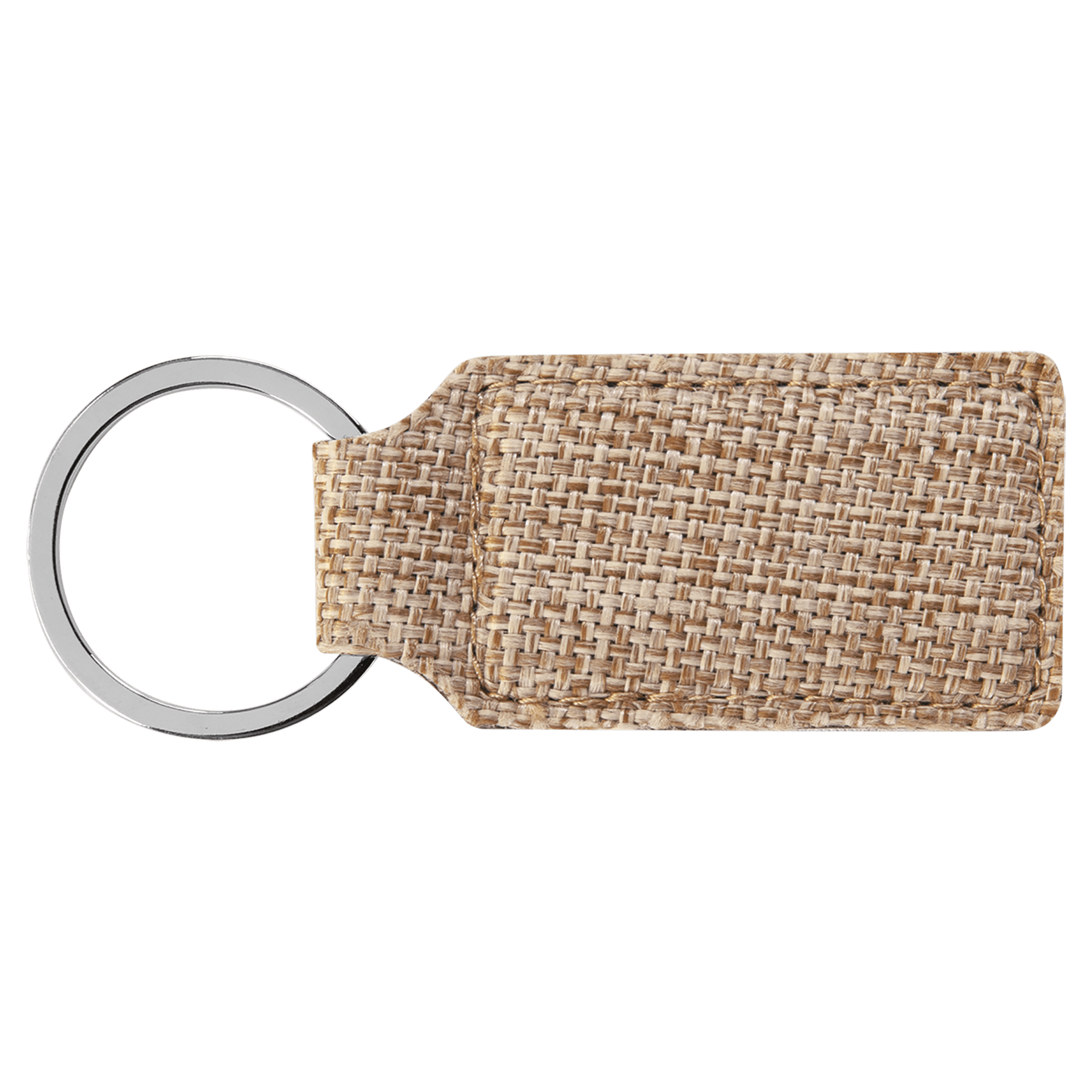 2.75" x 1.25" Rectangle Sublimatable Burlap Keychain