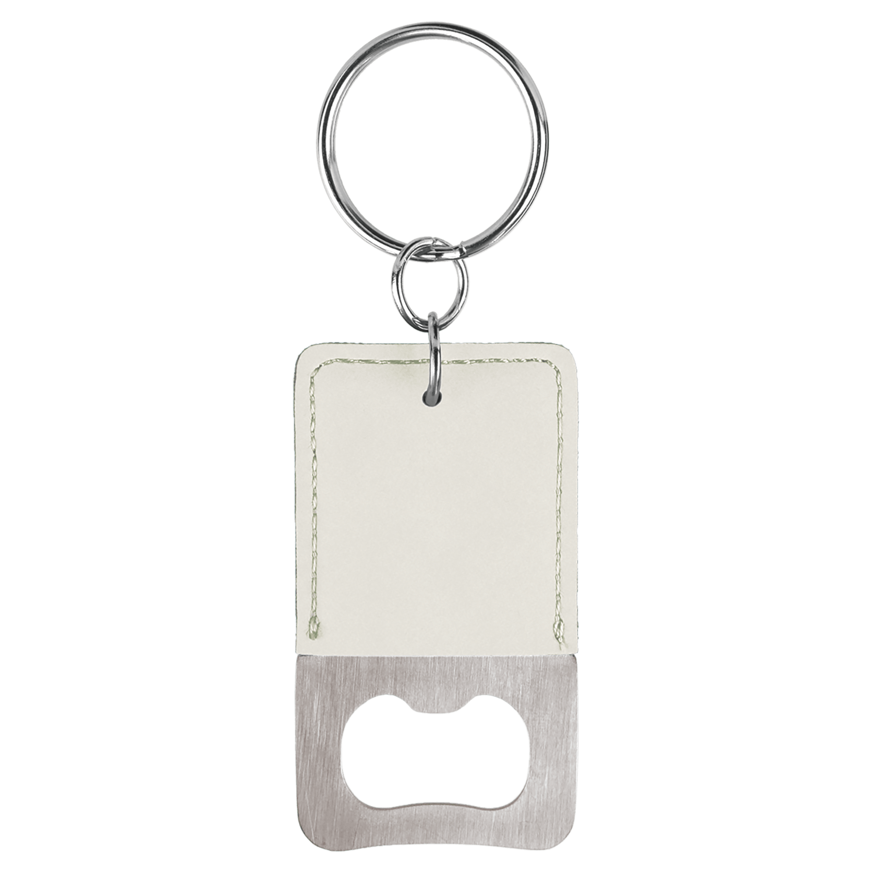 Rectangle Leatherette Bottle Opener Keychain - KCL11