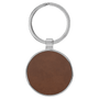 Leatherette/Metal Round Keychain - KCL10