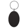 3" x 1.75" Leatherette/Metal Black/Gold Oval Keychain