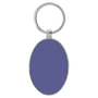 3" x 1.75" Leatherette/Metal Purple Oval Keychain