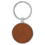 Leatherette/Metal Round Keychain - KCL10