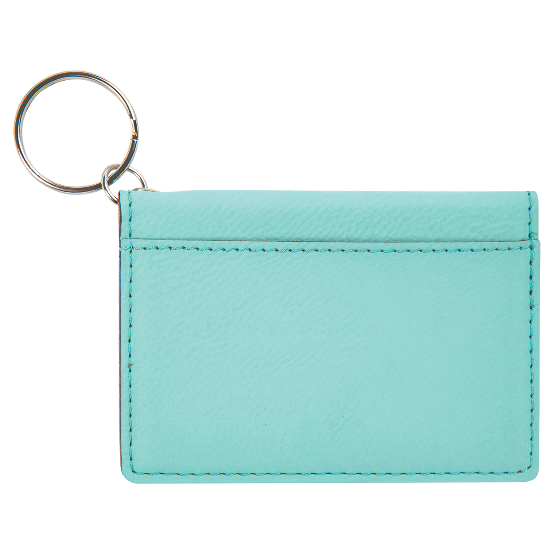 4.25" x 3" Teal Leatherette Keychain ID Holder