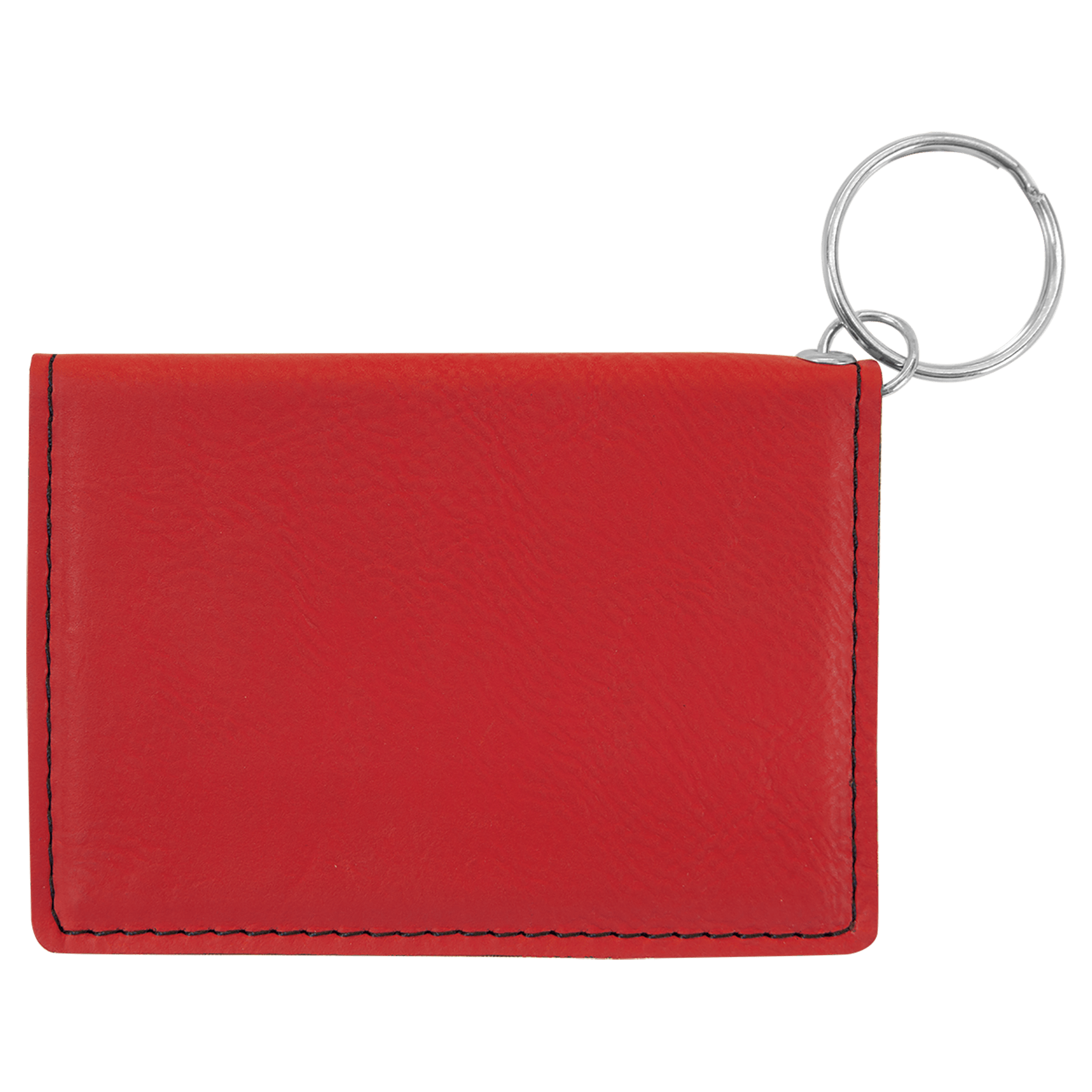 4.25" x 3" Red Leatherette Keychain ID Holder