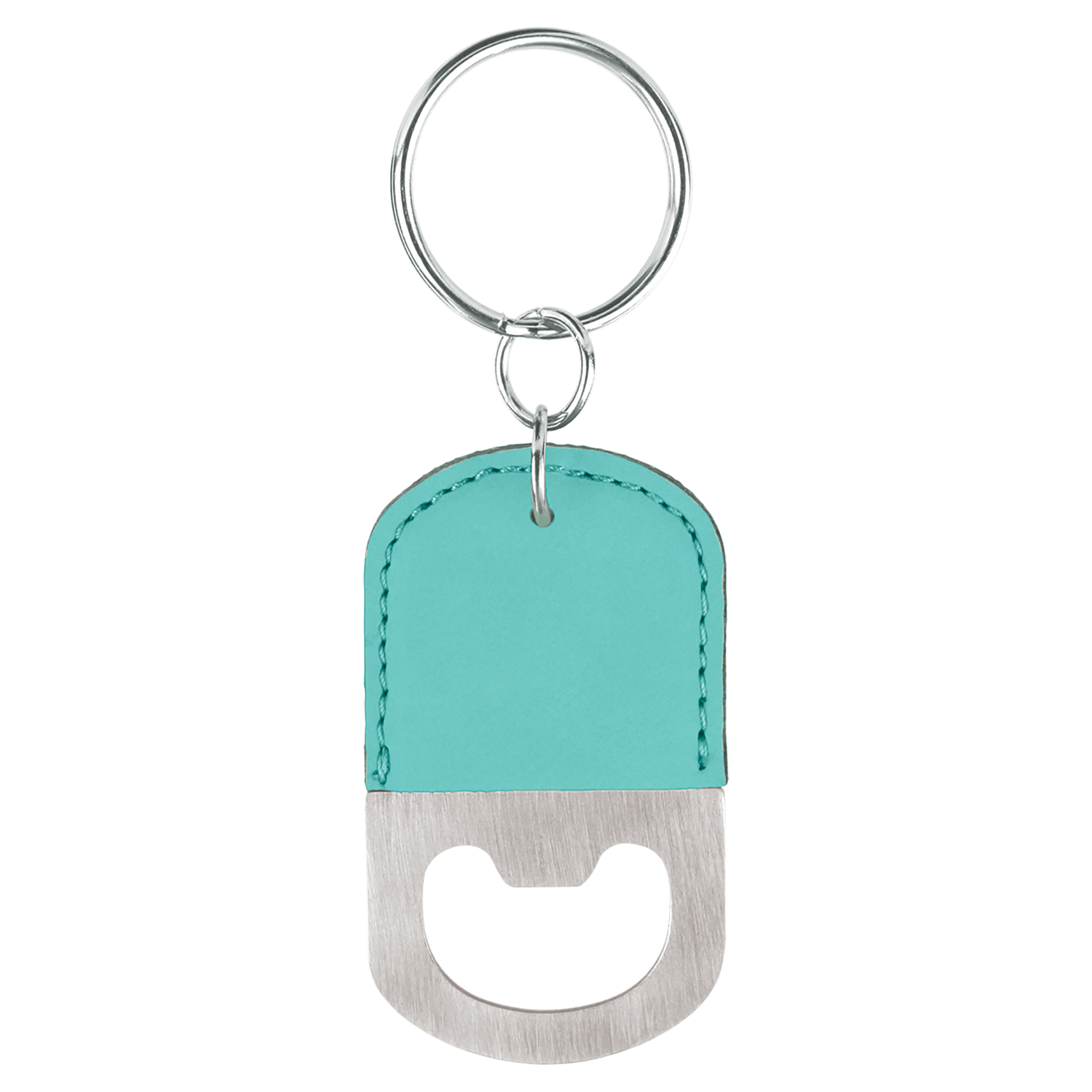 Oval Leatherette Bottle Opener Keychain - KCL04
