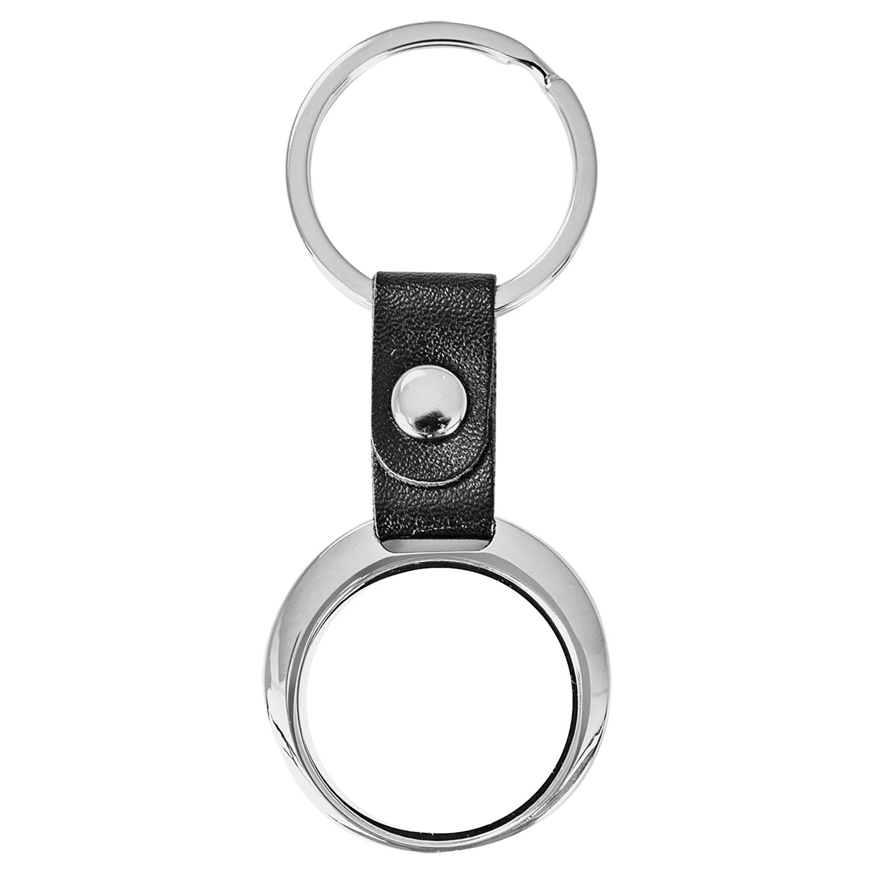 3.4" x 1.4" Round Sublimatable Keychain with White Insert