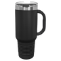 Polar Camel 40 oz. Black Travel Mug w/Handle, Straw Included