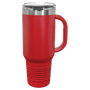 Polar Camel 40 oz. Red Travel Mug w/Handle, Straw Included
