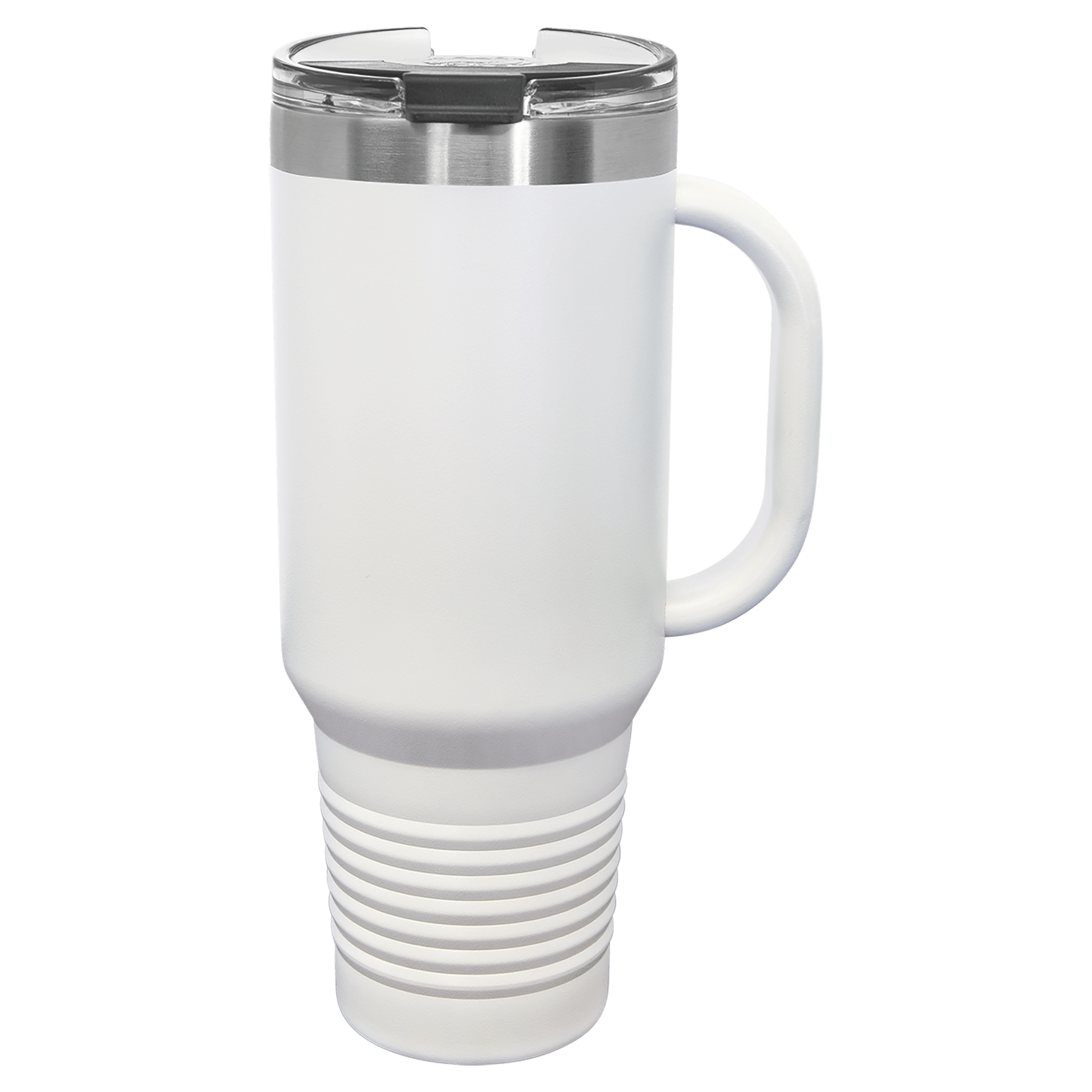 Polar Camel 40 oz. White Travel Mug w/Handle, Straw Included