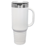Polar Camel 40 oz. White Travel Mug w/Handle, Straw Included