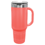 Polar Camel 40 oz. Coral Travel Mug w/Handle, Straw Included