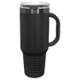 PC 40 oz. Black/Ghost Black ION-Plated Travel Mug w/Straw