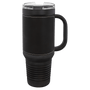 PC  40 oz. Black w/Black/Silver Leatherette Travel Mug