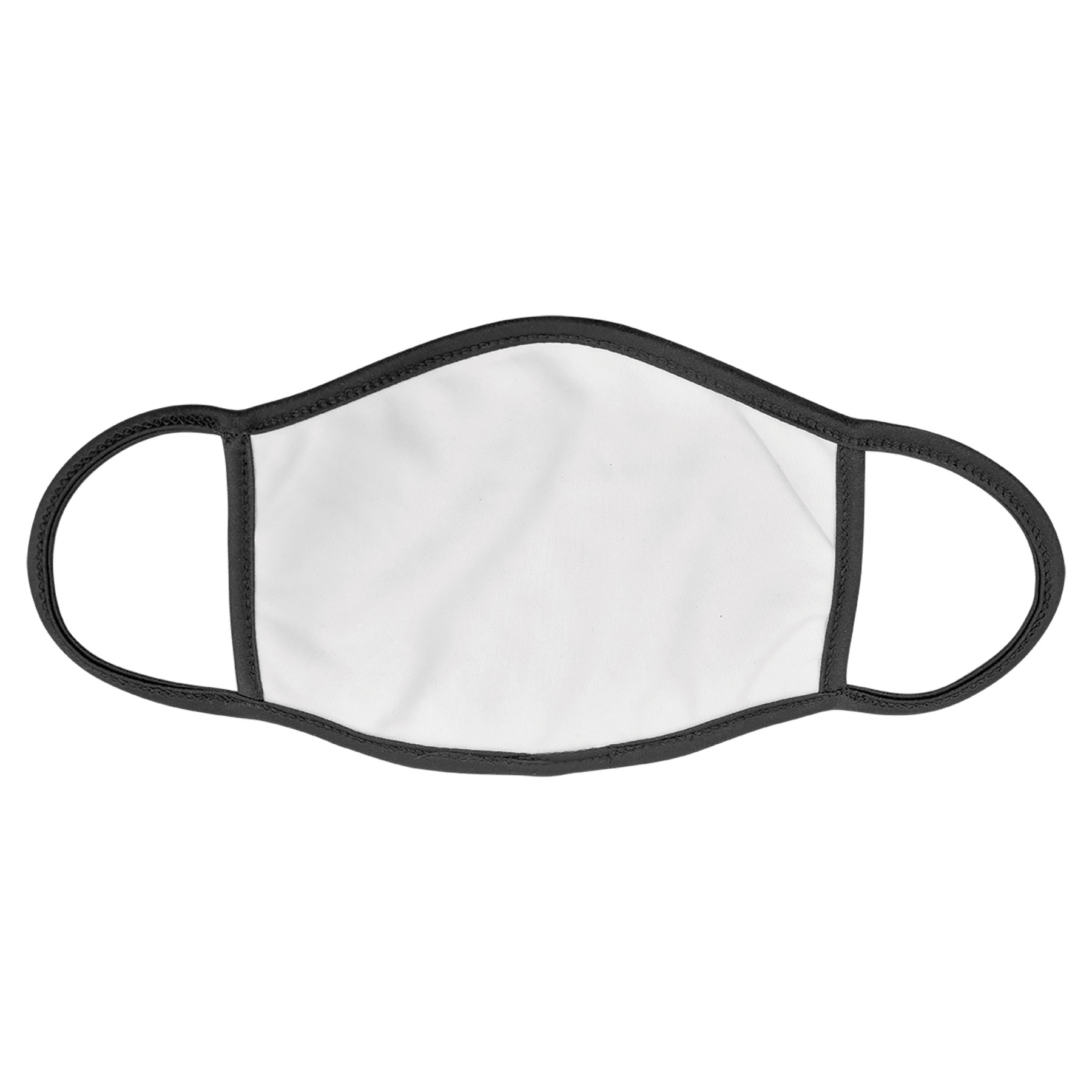 Large Sublimatable Face Mask With Black Trim & Ear Loops
