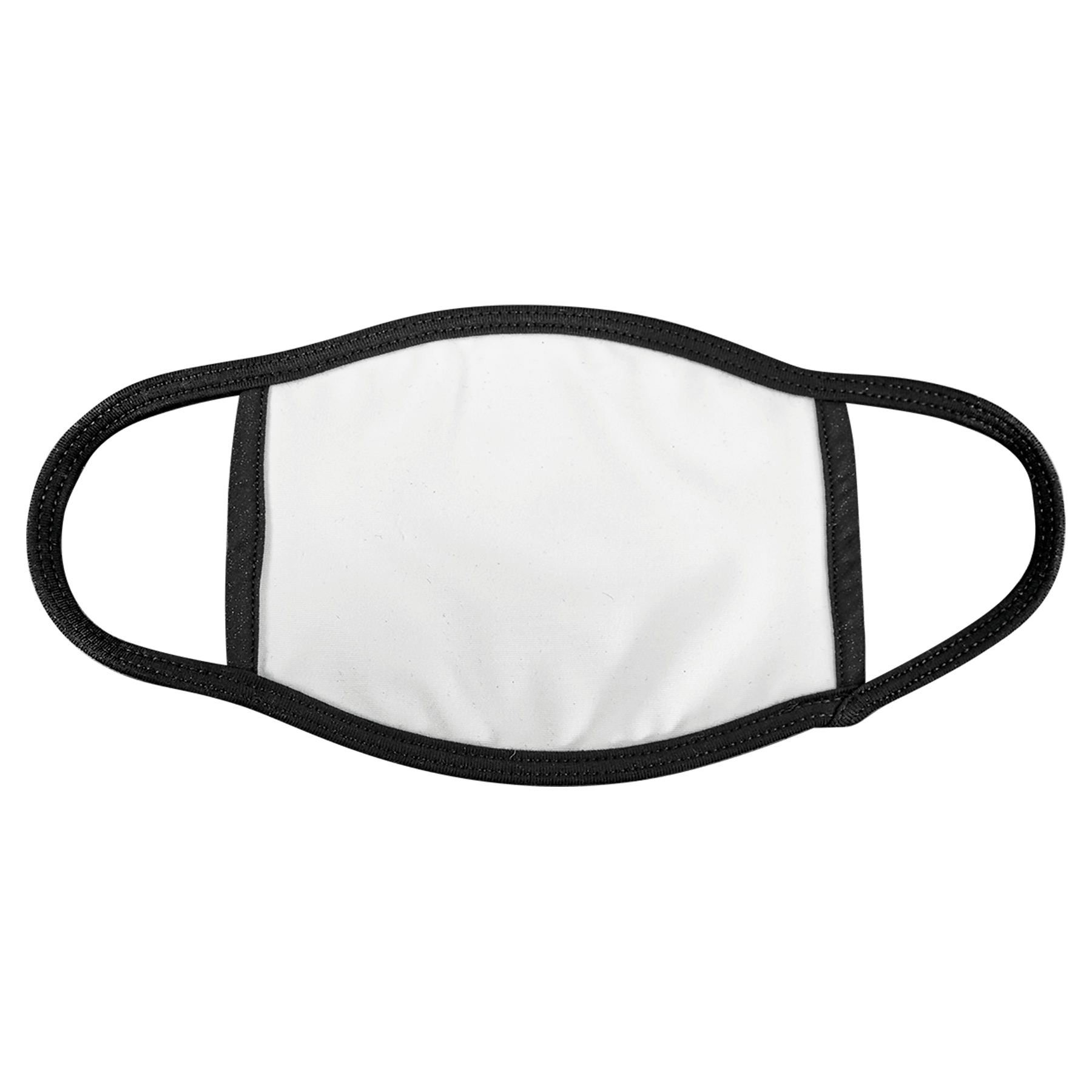 Large Sublimatable Face Mask with Black Trim & Ear Loops
