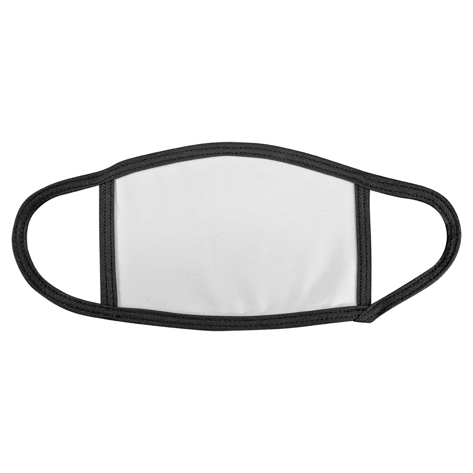 Medium Sublimatable Face Mask with Black Trim & Ear Loops