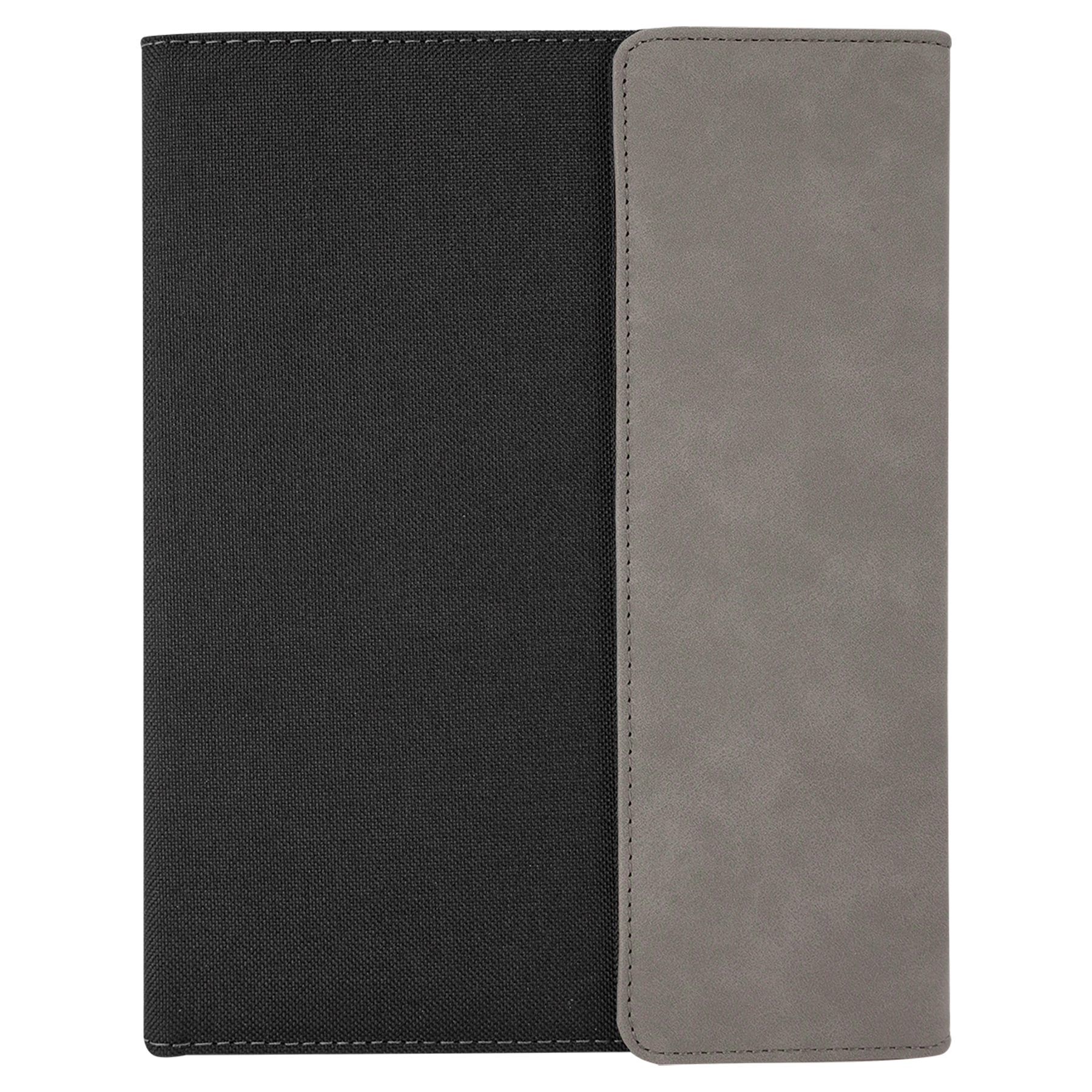 Gray Leatherette / Black Canvas Portfolio with Notepad