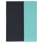 7" x 9" Teal Leatherette / Black Canvas Portfolio w/Notepad