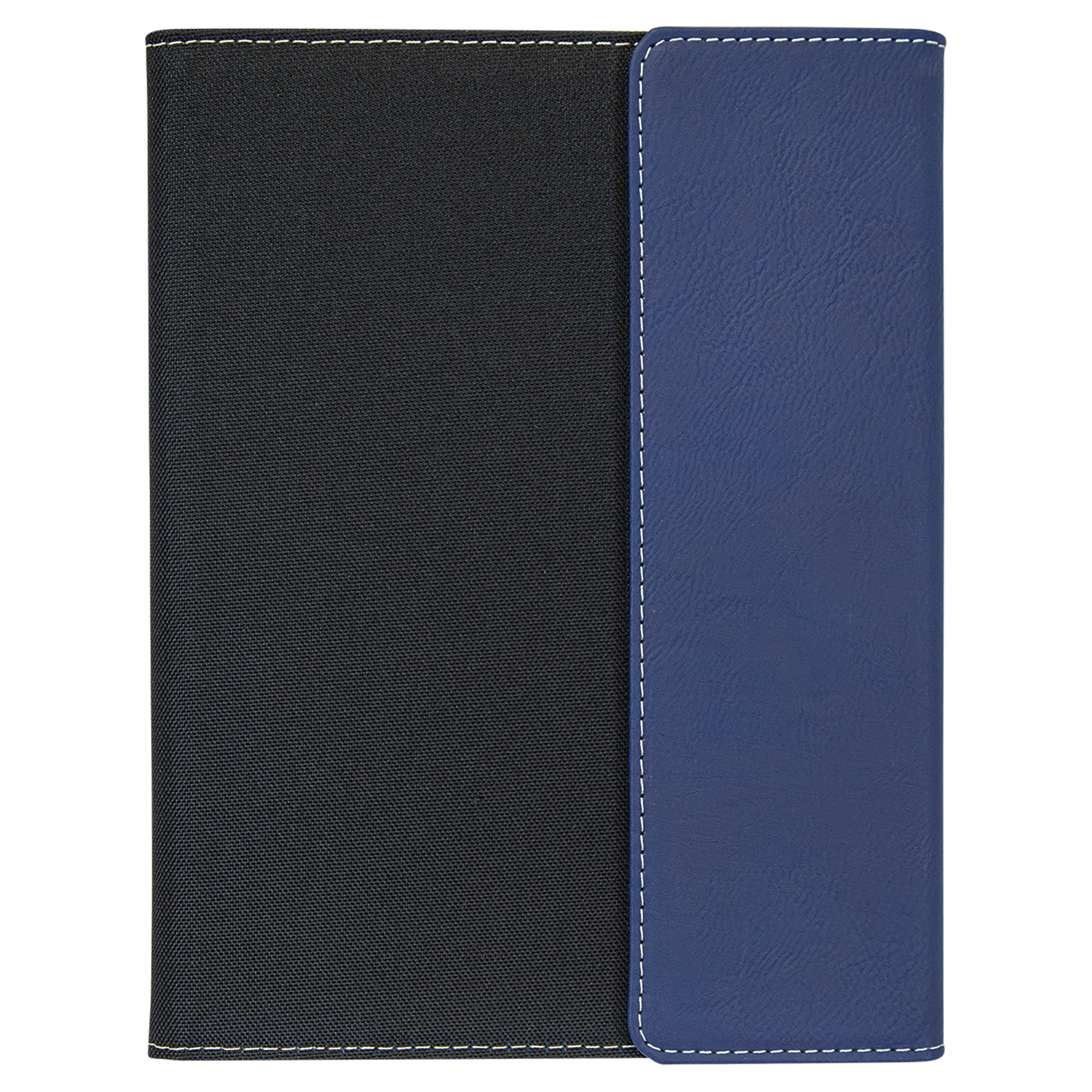7" x 9" Blue/Silver Leatherette / Black Canvas Portfolio