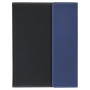 7" x 9" Blue/Silver Leatherette / Black Canvas Portfolio