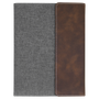 7" x 9" Rustic/Silver Leatherette / Gray Canvas Portfolio