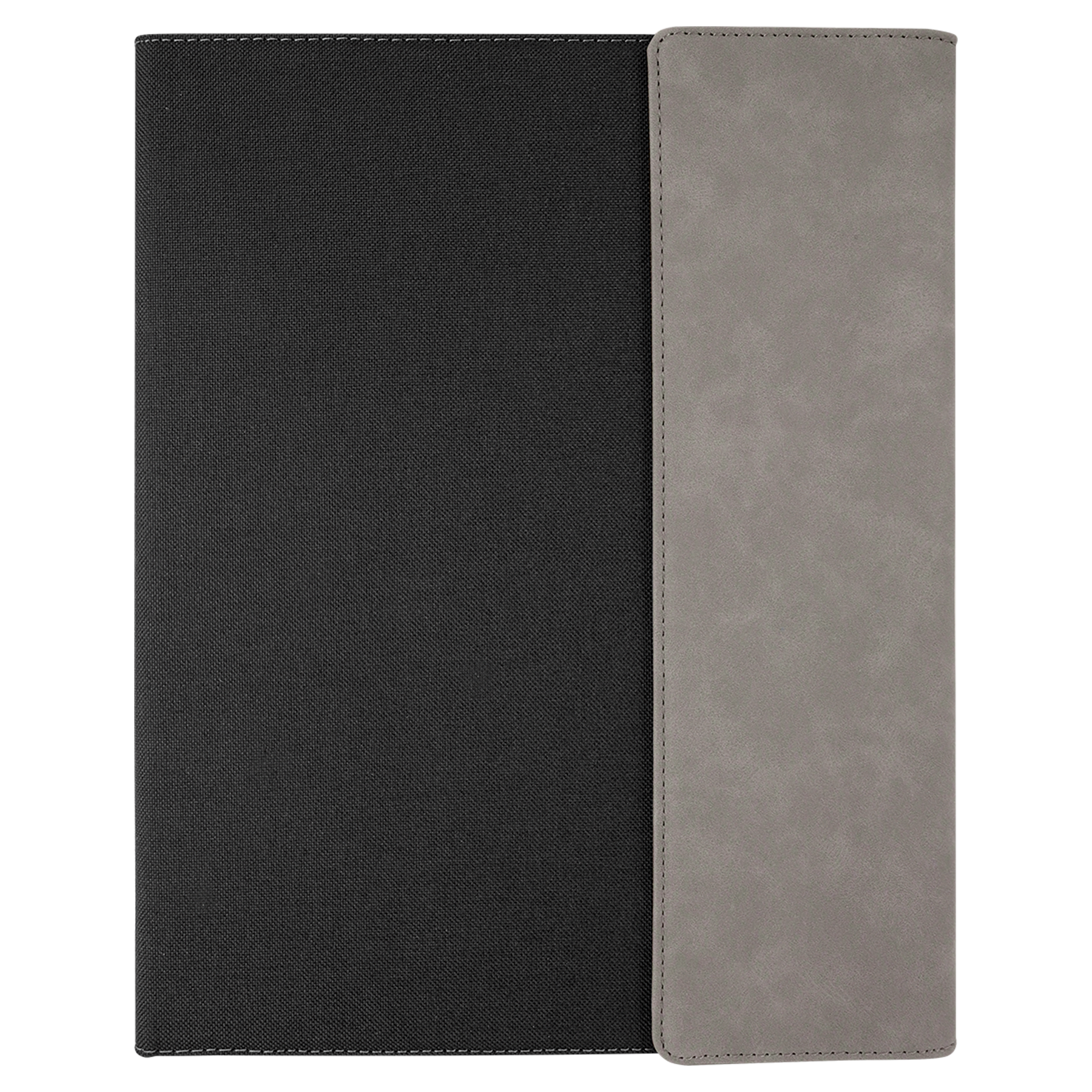9.5" x 12" Gray Leatherette / Black Canvas Portfolio