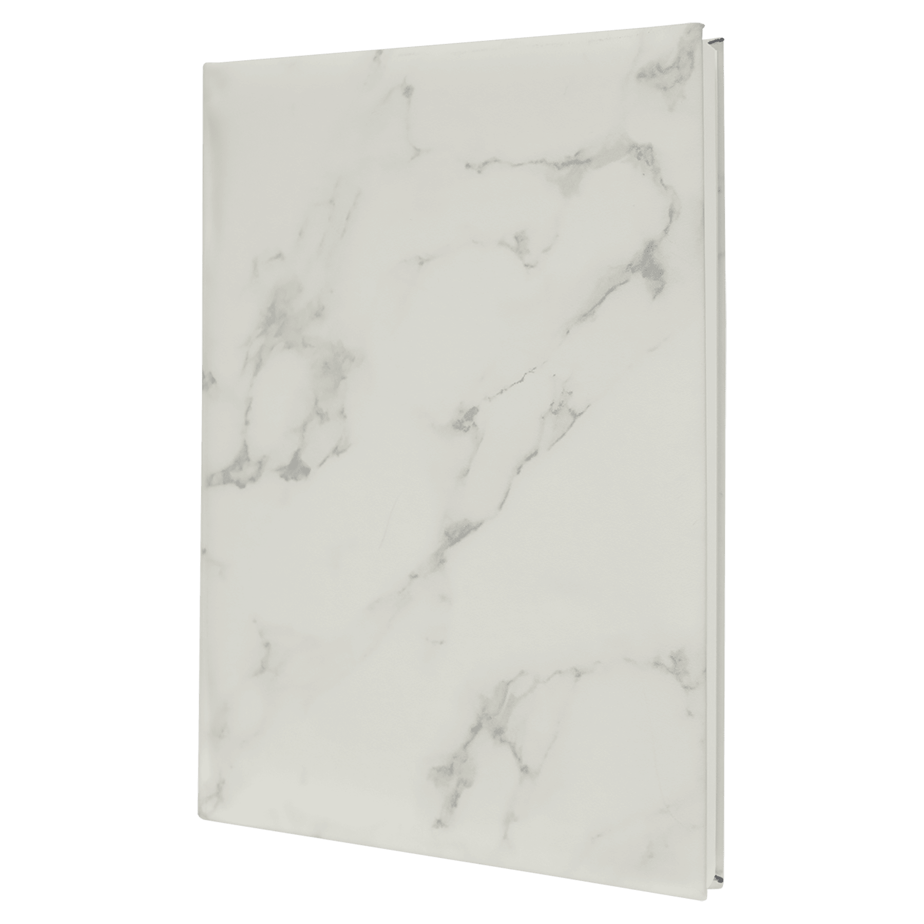 White Marble Leatherette Sketch Book with Unlined Notepad