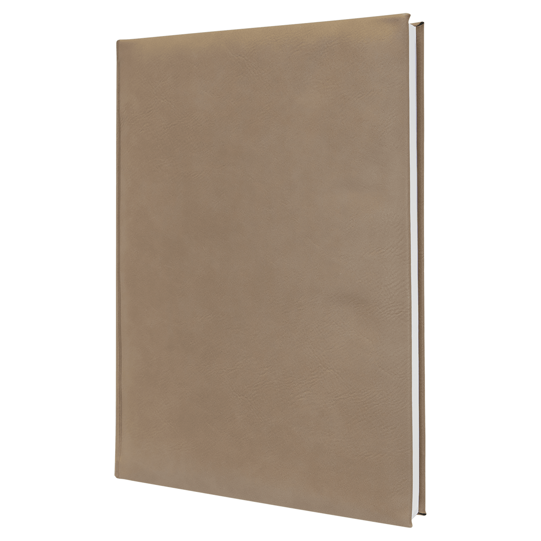 7" x 9.75" Light Brown Leatherette Journal w/Lined Notepad