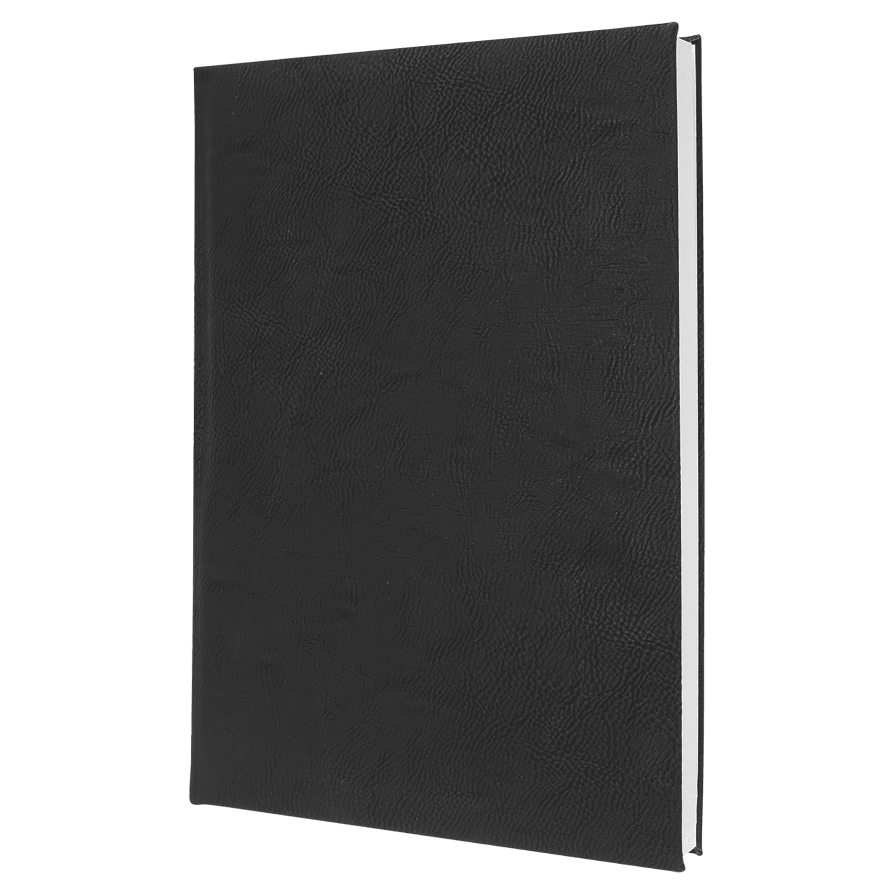 7" x 9.75" Black/Silver Leatherette Journal w/Lined Notepad