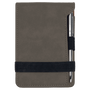 3.25" x 4.75" Gray Leatherette Mini Notepad with Pen