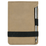 3.25" x 4.75" Light Brown Leatherette Mini Notepad with Pen