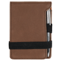 3.25" x 4.75" Dark Brown Leatherette Mini Notepad with Pen