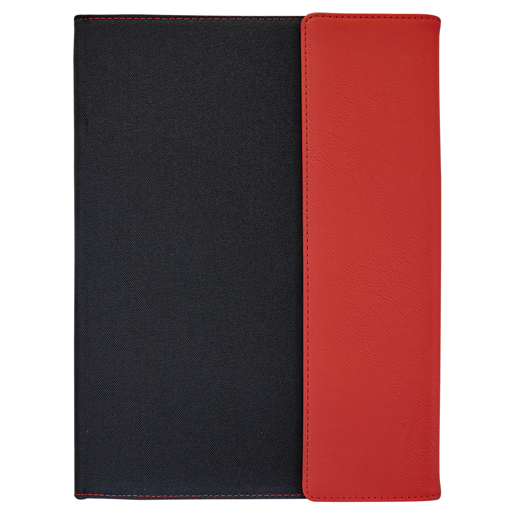 9.5" x 12" Red Leatherette / Black Canvas Portfolio