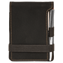 3.25" x 4.75" Black/Gold Leatherette Mini Notepad with Pen