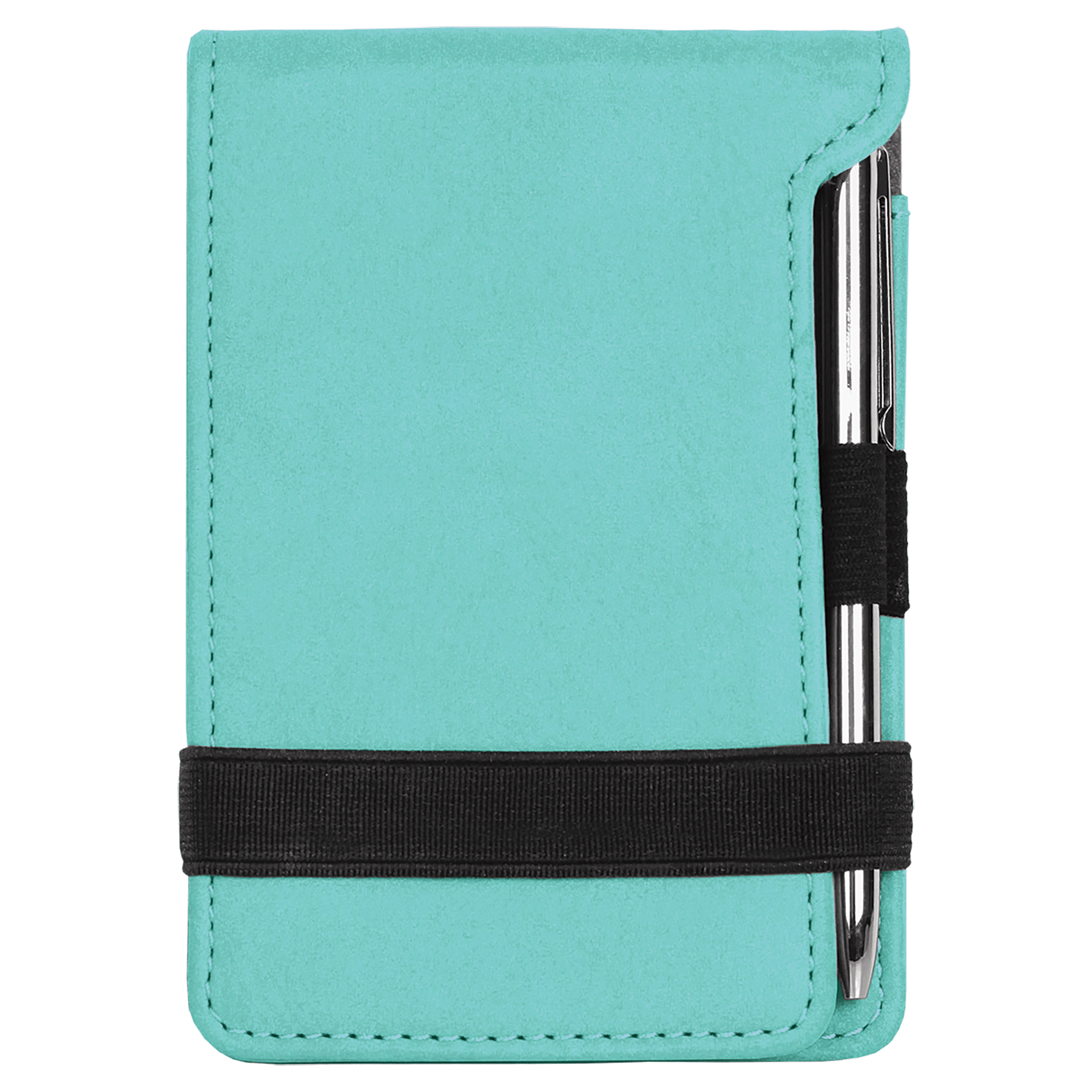 3.25" x 4.75" Teal Leatherette Mini Notepad with Pen