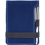 3.25" x 4.75" Blue/Silver Leatherette Mini Notepad with Pen
