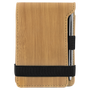 3.25" x 4.75" Bamboo Leatherette Mini Notepad with Pen