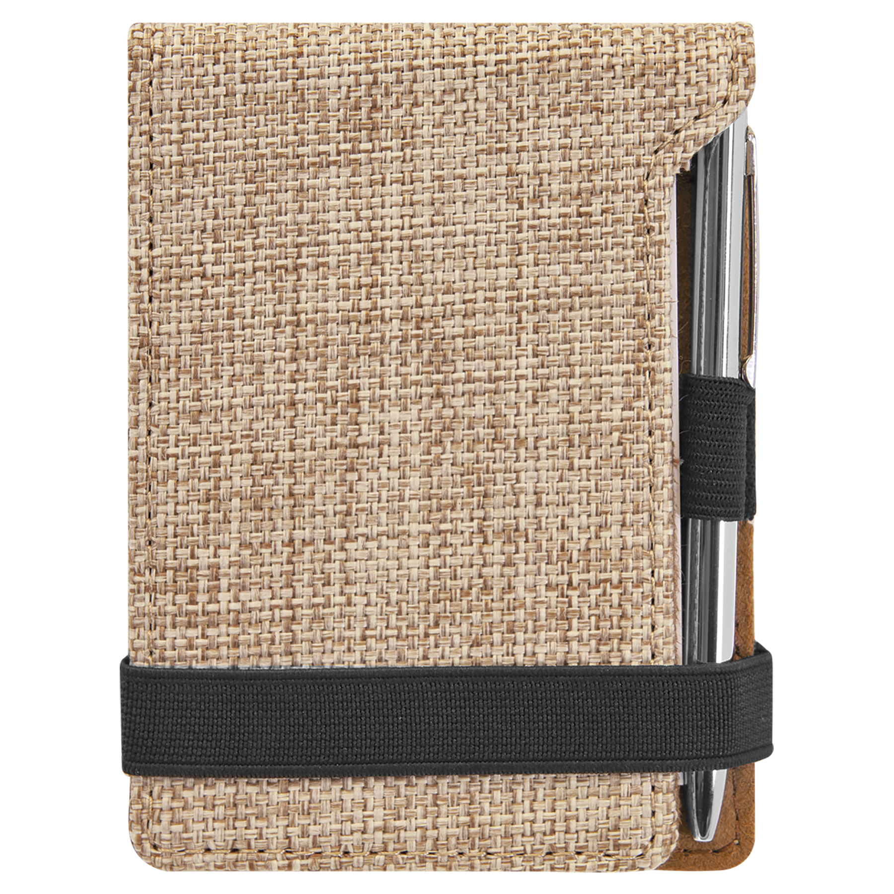 3.25" x 4.75" Sublimatable Burlap Mini Notepad with Pen