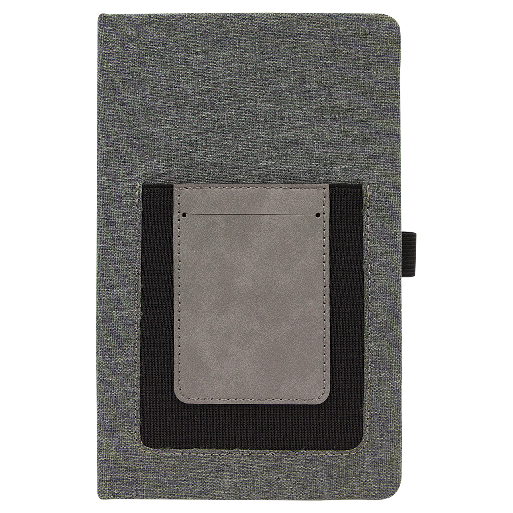 Gray w/Gray Leatherette Journal with Cell/Card Slot