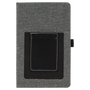 5.25" x 8.25" Gray w/Black Leatherette Journal w/Cell Slot