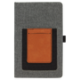 5.25" x 8.25" Gray w/Rawhide Leatherette Journal w/Cell Slot