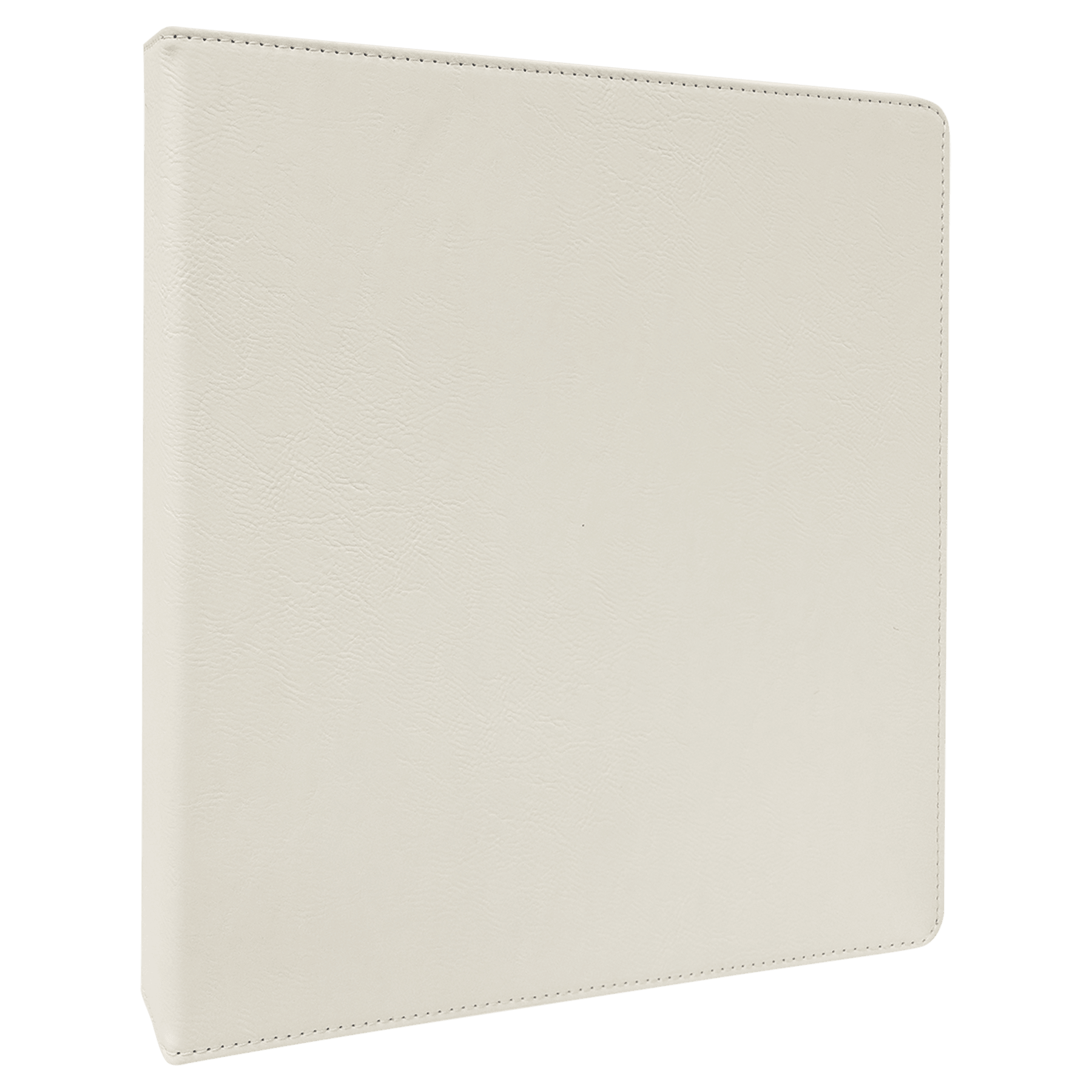 White Leatherette 3 Ring Binder with 1" Slant DRings