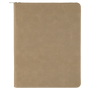 Light Brown w/ Zipper Leatherette Portfolio with Notepad
