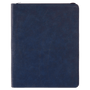 Blue/Black with Zipper Leatherette Portfolio with Notepad