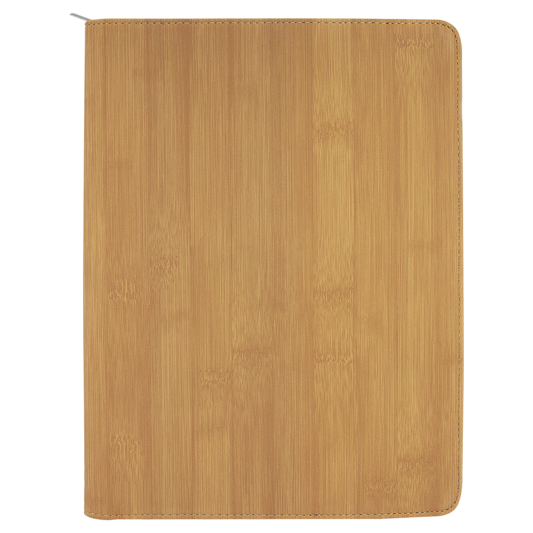 9.5" x 12" Bamboo w/Zipper Leatherette Portfolio w/Notepad