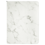 White Marble with Zipper Leatherette Portfolio with Notepad