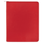 9.5" x 12" Red Leatherette Portfolio with Zipper and Notepad