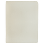 9.5" x 12" White w/Zipper Leatherette Portfolio w/Notepad